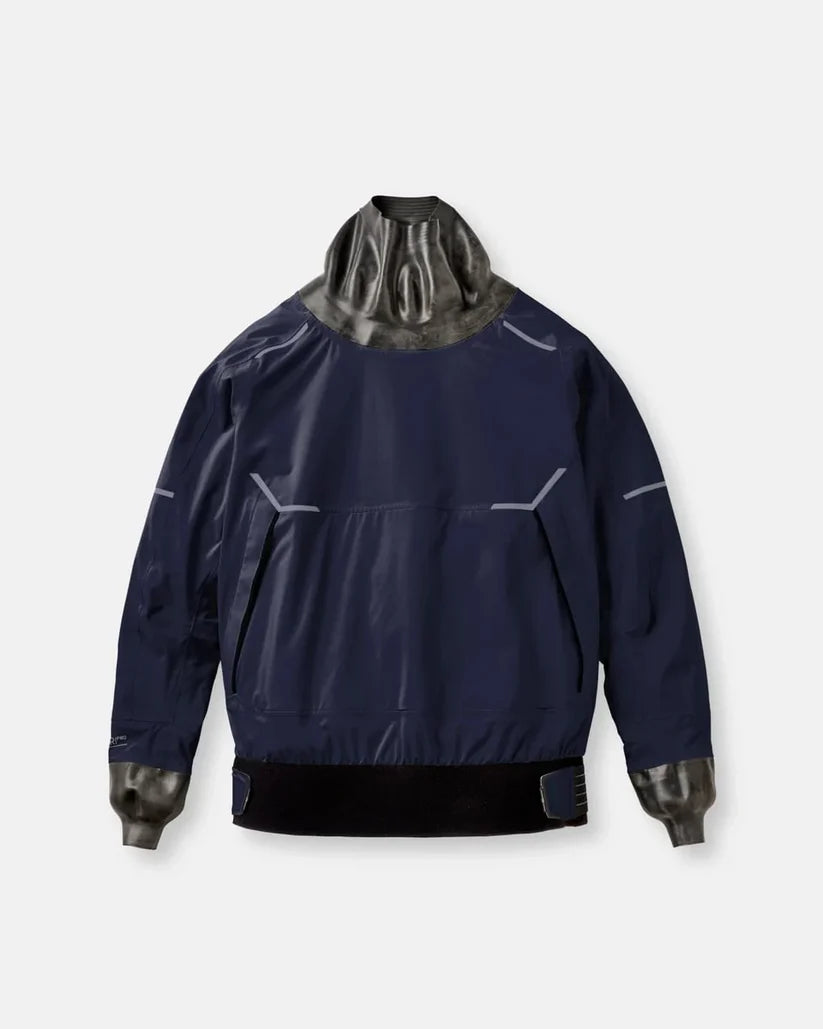 Navy blue jacket with gray accents on a light gray background